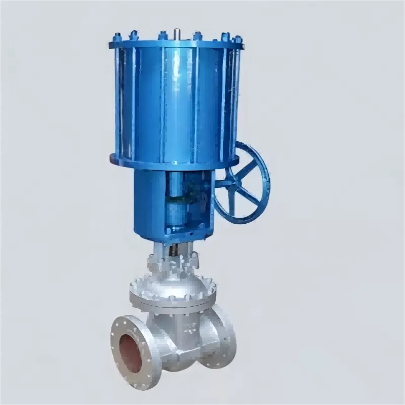Pneumatic with manual wedge gate valve,Pneumatic gate valve, manual wedge gate valve, gate valve