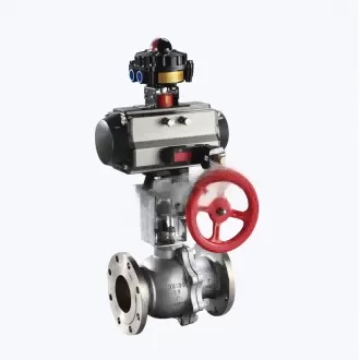 Pneumatic O-cut ball valve,pneumatic ball valve,pneumatic valve,ball valve,