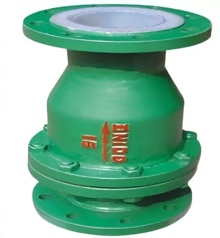 Fluorine lined vertical check valve