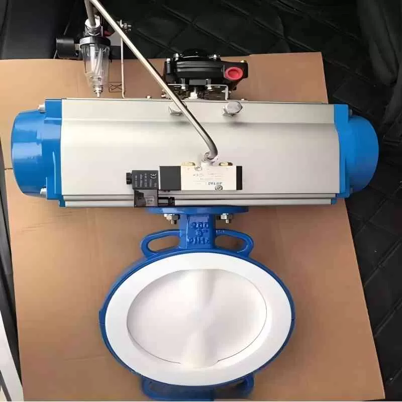 Pneumatic fluorine lined butterfly valve，Pneumatic butterfly valve，Fluorine lined valve