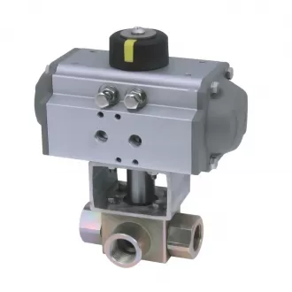 Internal thread pneumatic three-way high-pressure ball valve Q614N,, high-pressure ball valve Q614N,