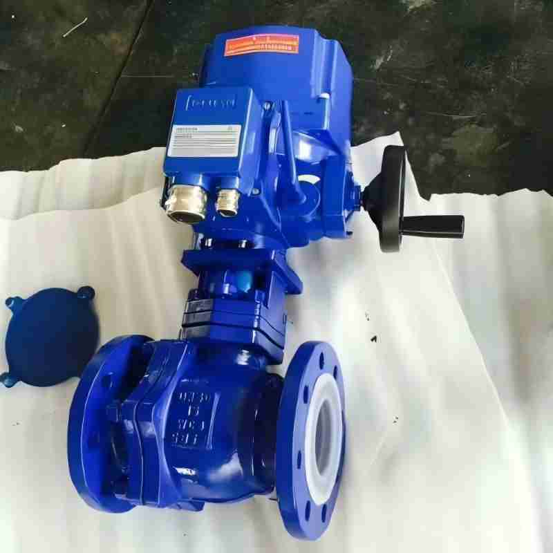 Electric flange fluorine-lined ball valve,flange fluorine-lined ball valve,ball valve