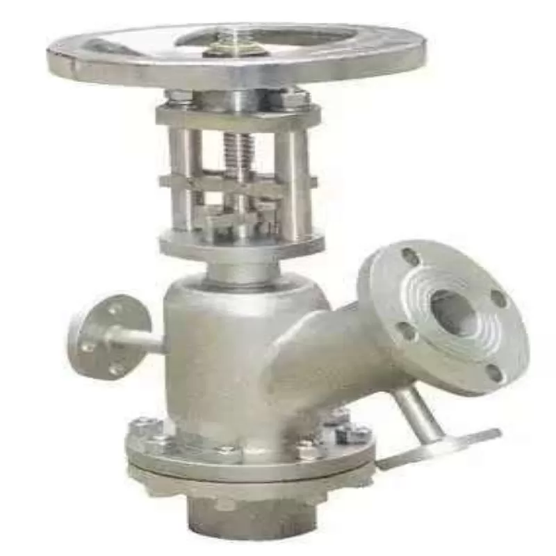 Insulated jacketed titanium discharge valve, Insulated discharge valve, Discharge valve