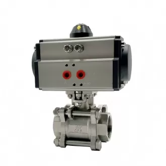 Q611F pneumatic three-piece ball valve with internal thread,Pneumatic 3p Ball Valve with Internal Thread , Pneumatic Q611F-16P Thread Internal Thread Three Piece